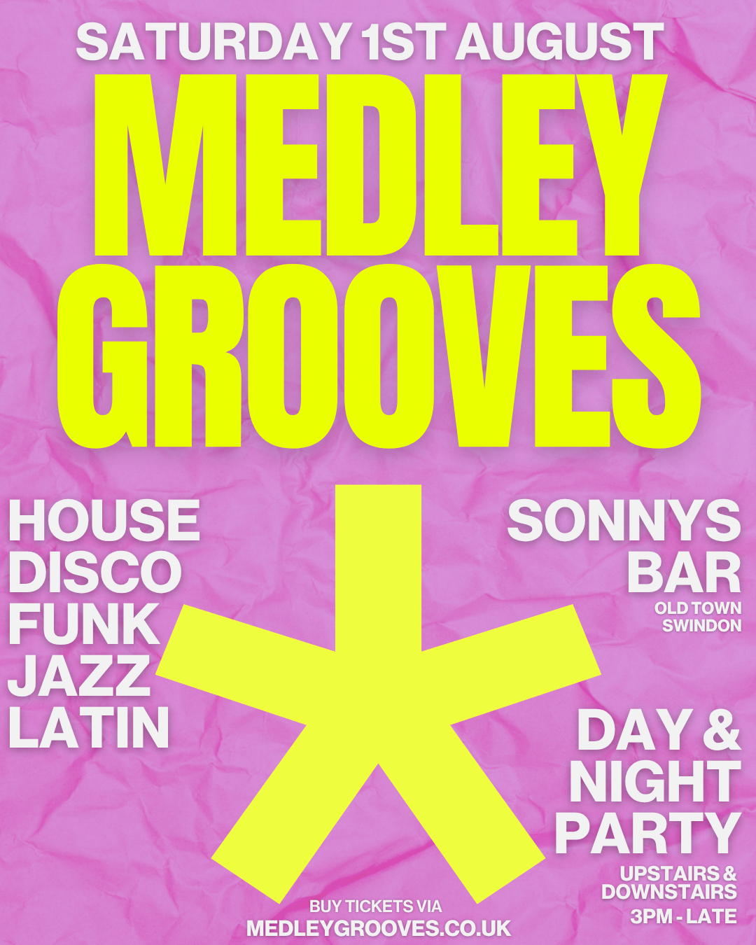 Medley Grooves at Sonny's — 1st August 2026